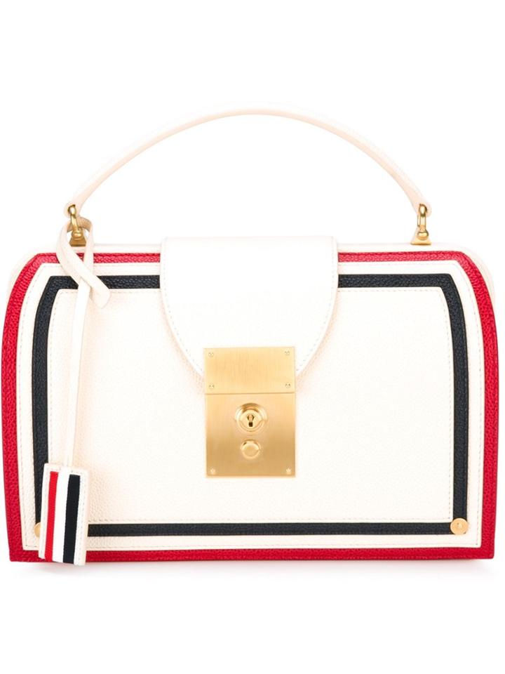Thom Browne Panelled Tote - White