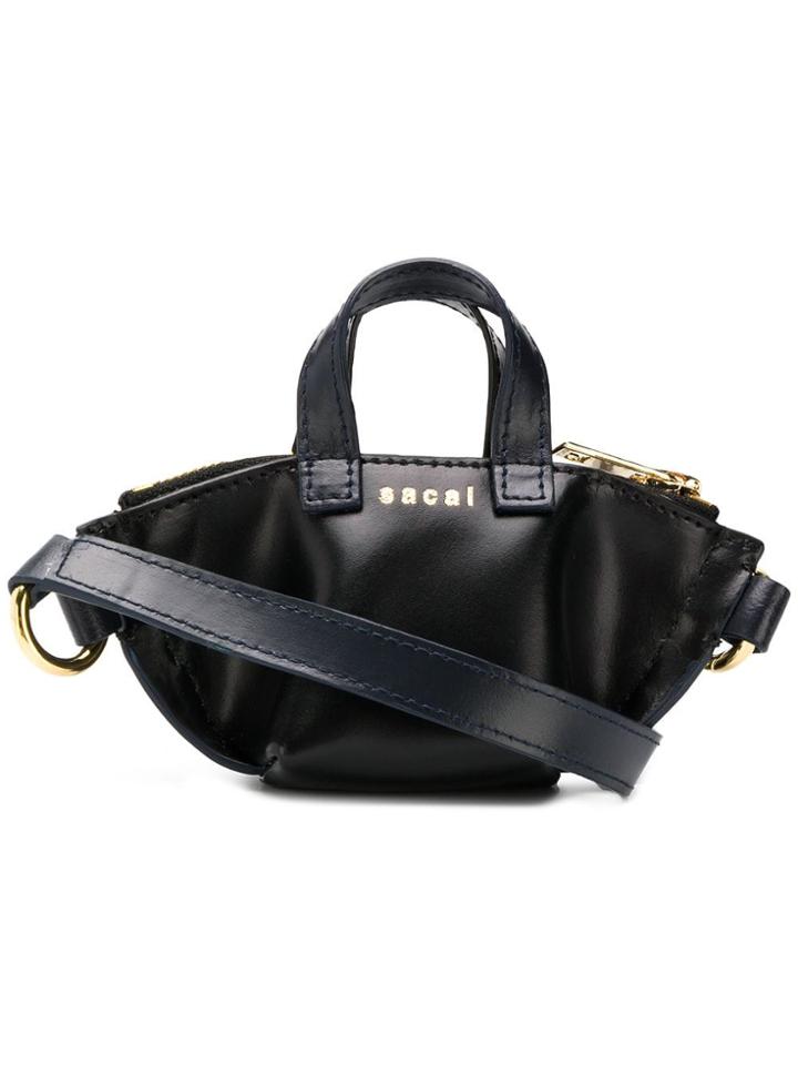 Sacai Logo Embossed Belt Bag - Black