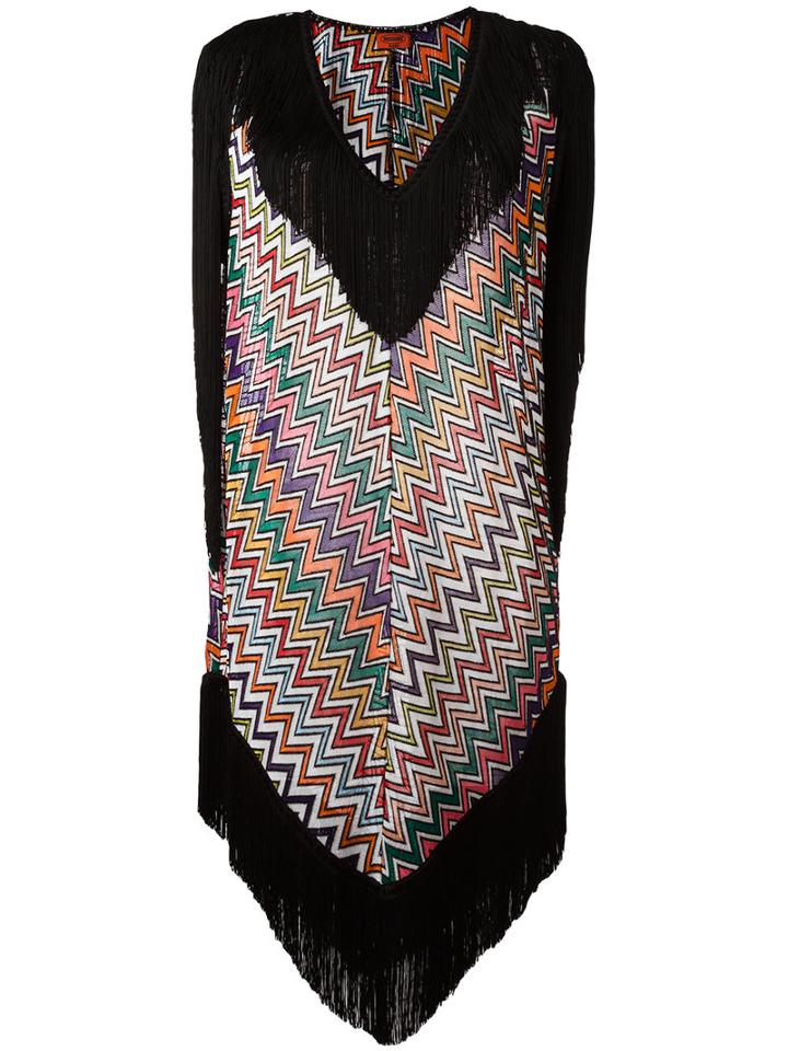 Missoni Zig Zag Beach Dress, Women's, Size: 40, Black, Polyester/cupro/viscose
