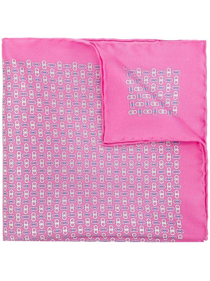 Salvatore Ferragamo Double Gancio Print Scarf - Pink