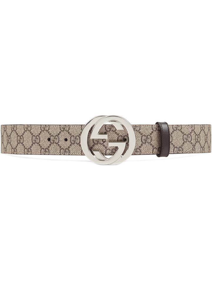 Gucci Gg Supreme Belt With G Buckle - Nude & Neutrals
