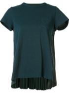 Sacai Plissé Pleated T-shirt, Women's, Size: 3, Green, Cotton
