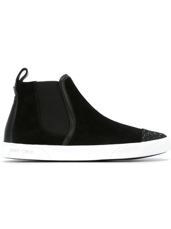 Jimmy Choo Della Hi-top Sneakers, Women's, Size: 37, Black, Leather/rubber
