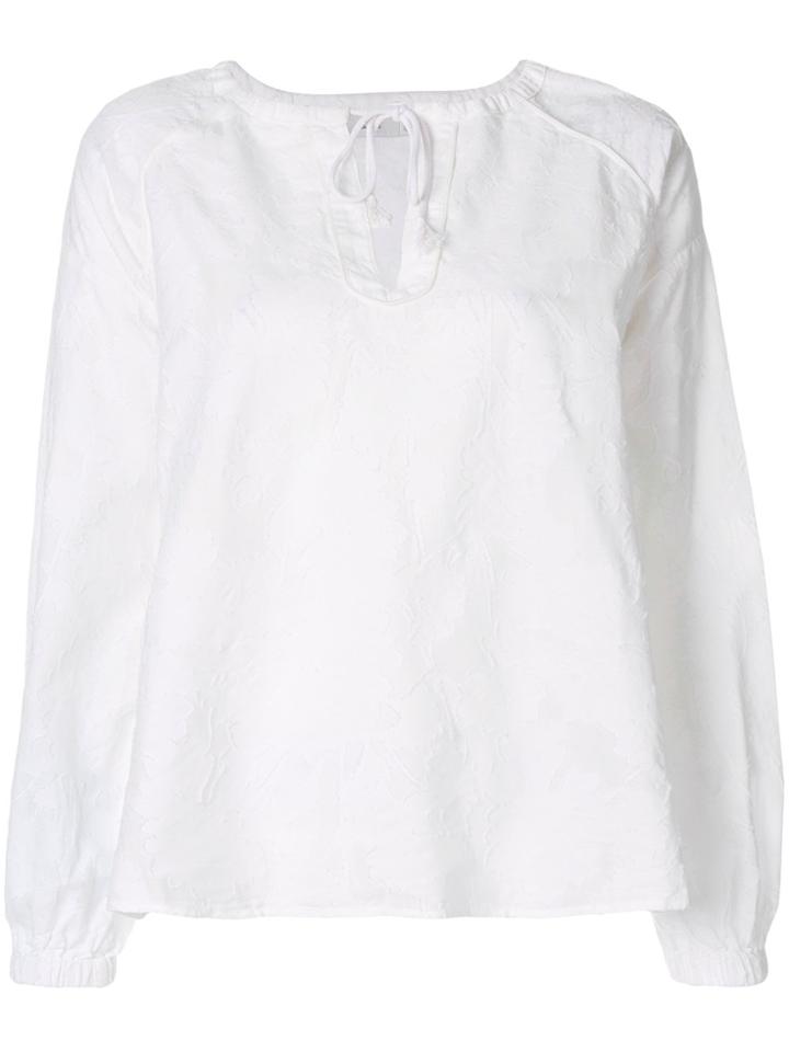 Closed Tie Neck Blouse - White