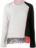 Jonathan Simkhai Fringed Geometric Panel Jumper - Neutrals