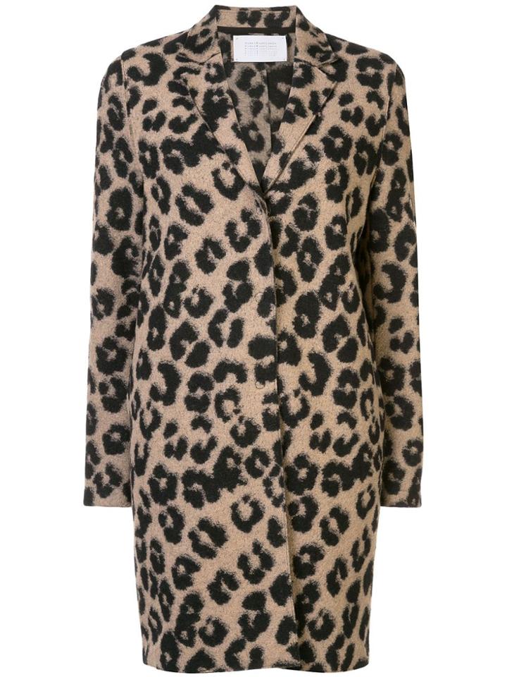 Harris Wharf London Single-breasted Leopard Coat - Brown