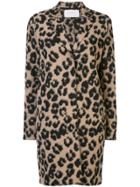 Harris Wharf London Single-breasted Leopard Coat - Brown