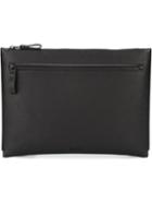 Lanvin Zip Detail Flat Clutch, Men's, Black, Calf Leather