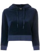 Juicy Couture Cropped Velvet Hoodie - Blue
