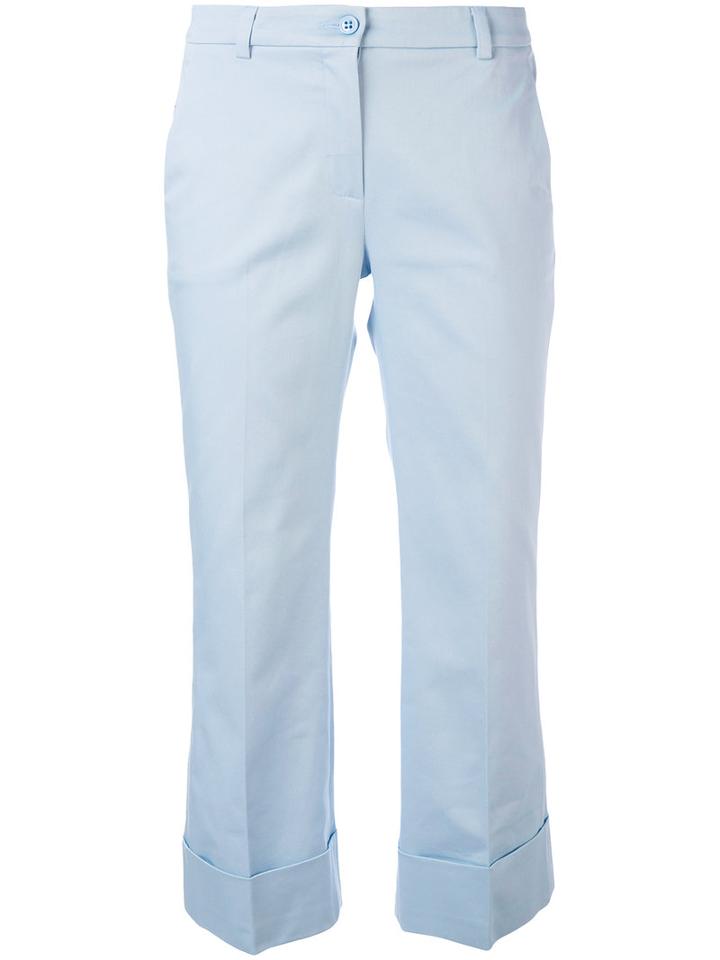 L'autre Chose - Cropped Pants - Women - Cotton/spandex/elastane/cupro - 46, Blue, Cotton/spandex/elastane/cupro