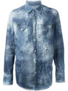 Dsquared2 Distressed Denim Shirt, Men's, Size: 54, Blue, Cotton/spandex/elastane