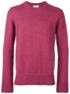 Officine Generale Crew Neck Jumper, Men's, Size: Large, Pink/purple, Alpaca