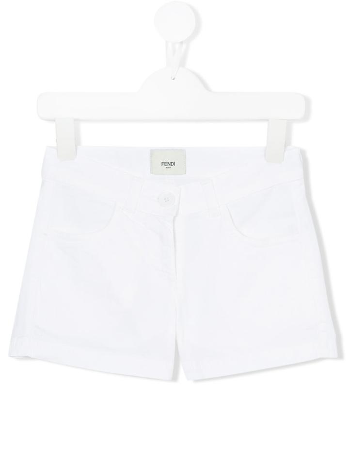 Fendi Kids - Logo Shorts - Kids - Cotton/spandex/elastane - 12 Yrs, White