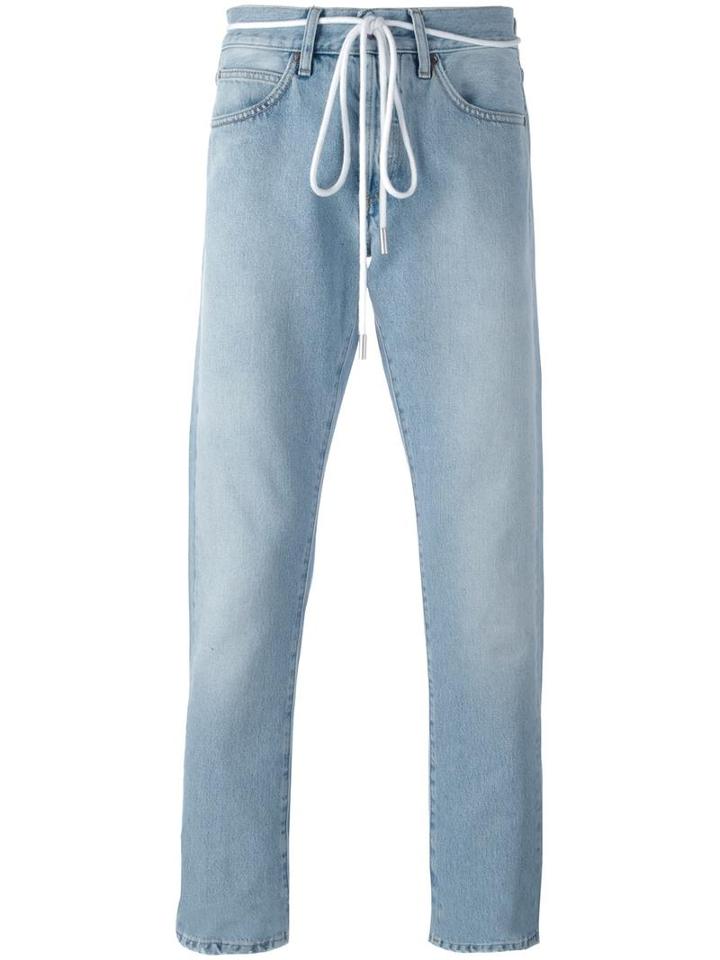 'diagonal Spray' Slim-fit Jeans, Men's, Size: 33, Blue, Cotton/polyester, Off-white