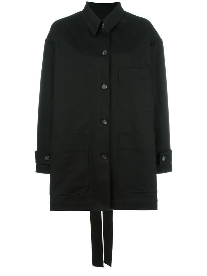 Mm6 Maison Margiela Loose-fit Coat, Women's, Size: 38, Black, Cotton