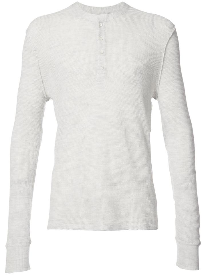 Ovadia & Sons - Henley Jumper - Men - Cotton/cupro/merino - M, White, Cotton/cupro/merino