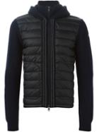 Moncler Padded Panel Cardigan, Men's, Size: Large, Blue, Feather Down/polyamide/wool
