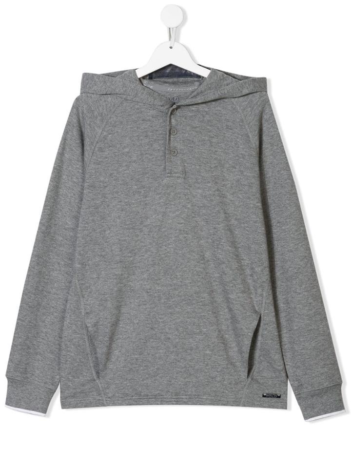 Ralph Lauren Kids Buttoned Hoodie - Grey