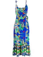 Jessie Western Strap Wrap Dress - Blue