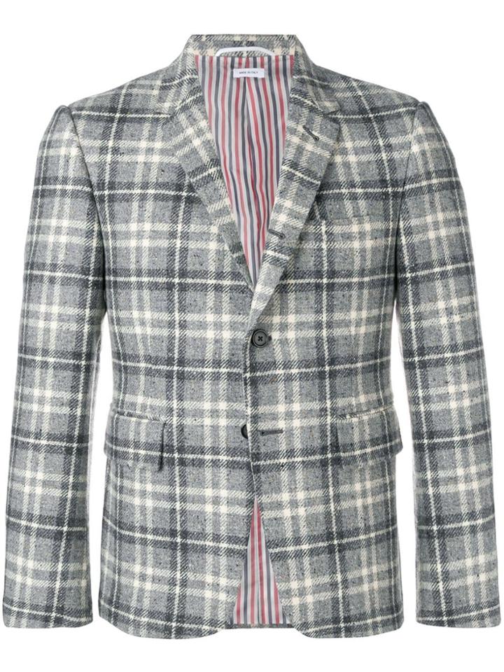 Thom Browne Thom Browne Tartan Donegal Sport Coat - Grey
