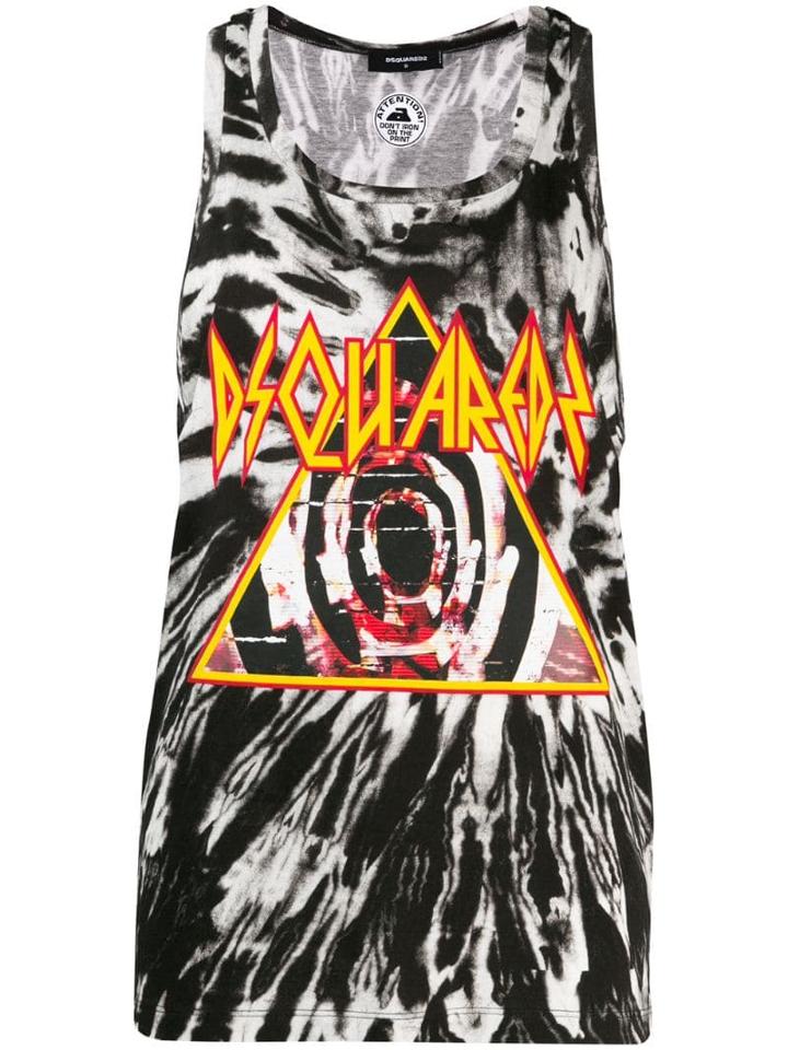 Dsquared2 Printed Tie Dye Vest - Black