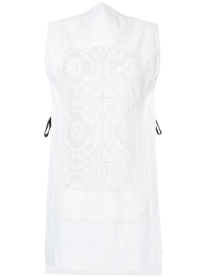 Toga Pulla Embroidered Panel Longline Top - White