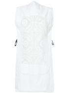 Toga Pulla Embroidered Panel Longline Top - White