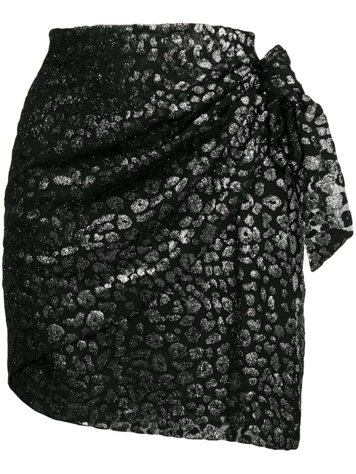 Iro Leopard Pattern Skirt - Black
