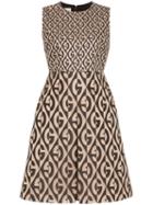 Gucci Gg Logo Print Sleeveless Dress - Brown