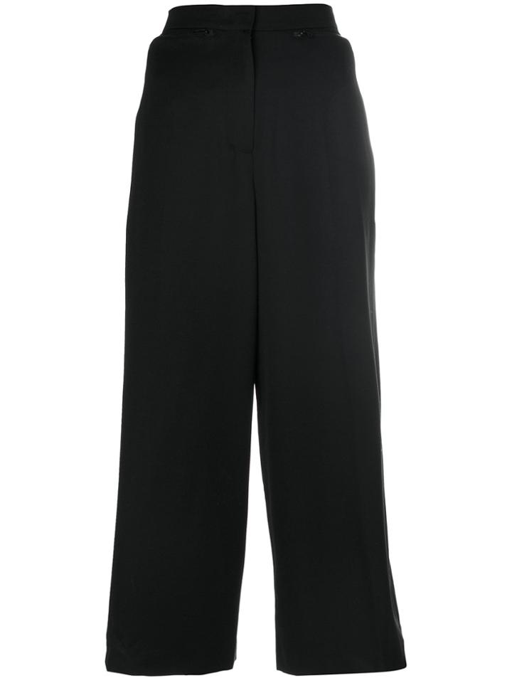Juun.j Cropped Wide Leg Trousers - Black