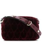 Red Valentino Red(v) Heart Quilted Velvet Bag