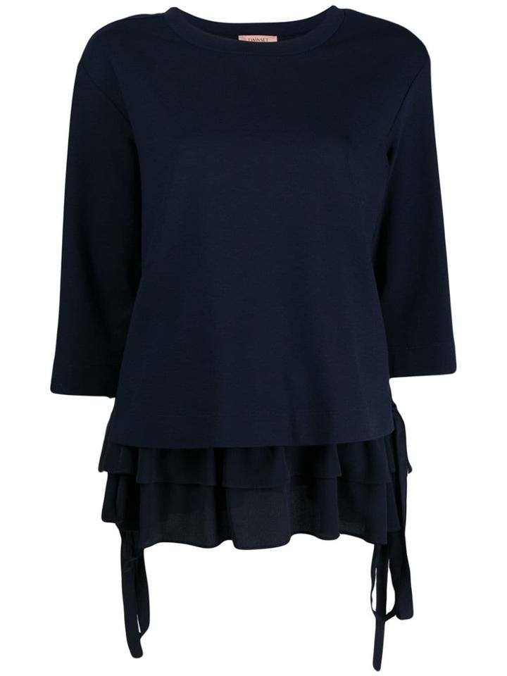 Twin-set Ruffle Layered Knit Top - Blue