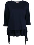 Twin-set Ruffle Layered Knit Top - Blue