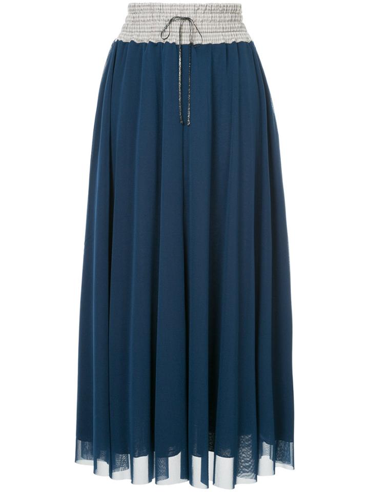 Tu Es Mon Trésor Mesh Maxi Skirt - Blue