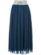 Tu Es Mon Trésor Mesh Maxi Skirt - Blue