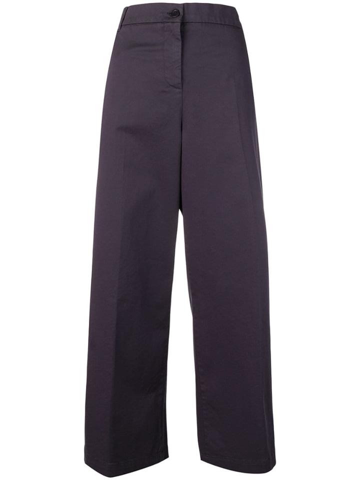 Weekend Max Mara Cropped Wide-leg Trousers - Blue