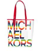 Michael Michael Kors Contrast Logo Tote - Red