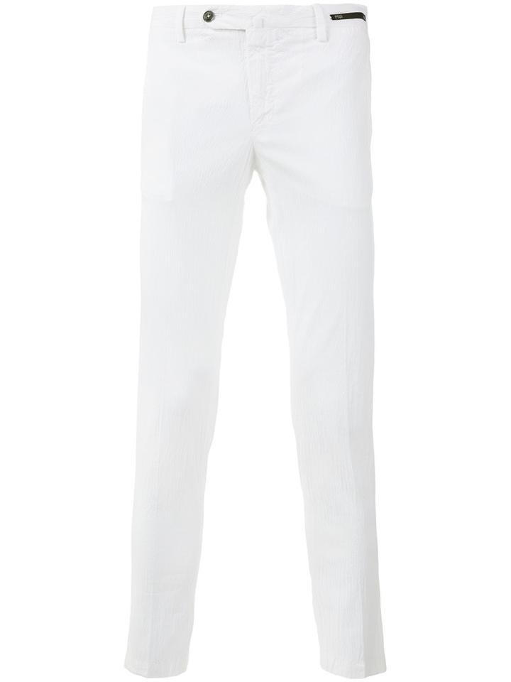 Pt01 Plain Chinos, Men's, Size: 56, White, Cotton/spandex/elastane
