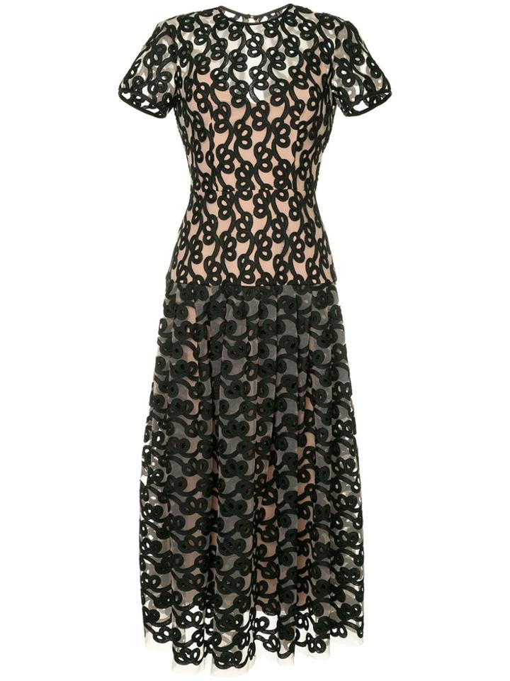 Ginger & Smart Link Embroidered Mesh Dress - Black