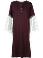 Tu Es Mon Trésor Tulle Frill Cuff T-shirt Dress - Red