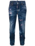 Dsquared2 Paint Splattered Jeans - Blue