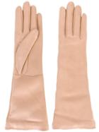Jil Sander Leather Gloves, Women's, Size: 7.5, Pink/purple, Lamb Skin/cashmere