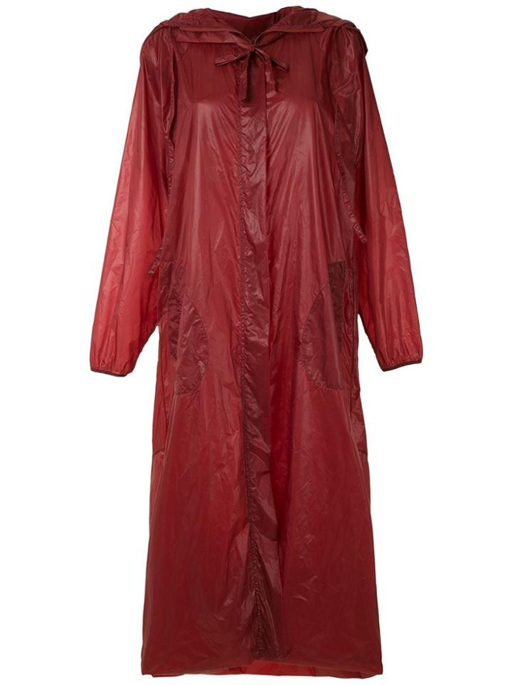 Mara Mac Long Raincoat - Red