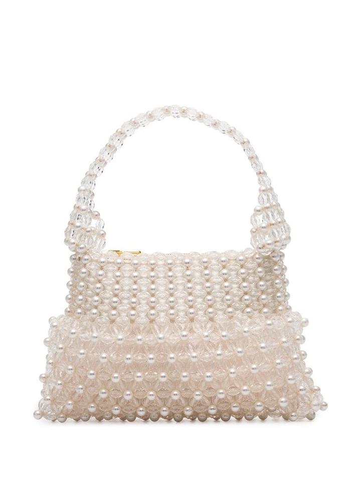 Shrimps Quinn Beaded Shoulder Bag - White