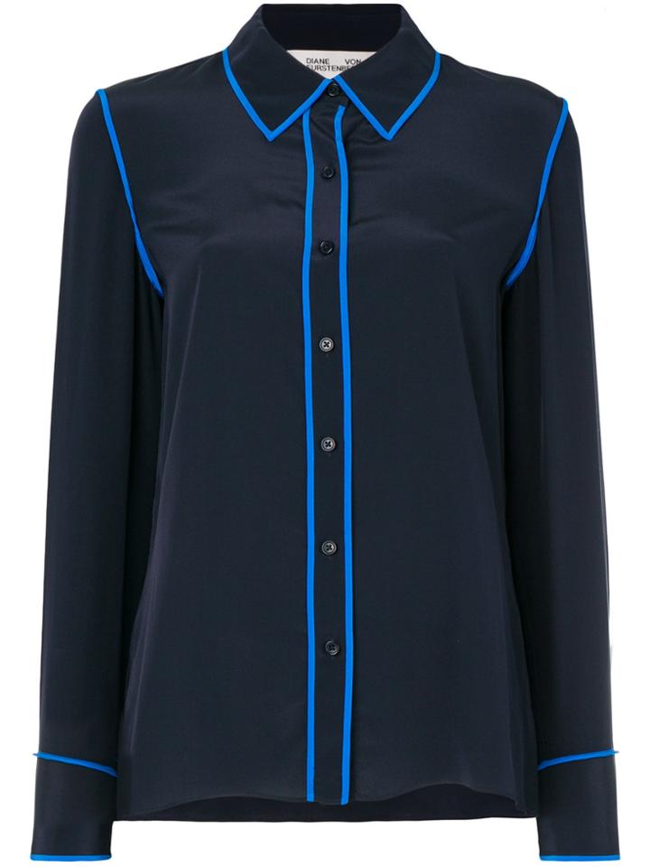 Dvf Diane Von Furstenberg Contrast Outline Blouse - Blue