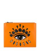 Kenzo Embroidered Eye Clutch - Orange