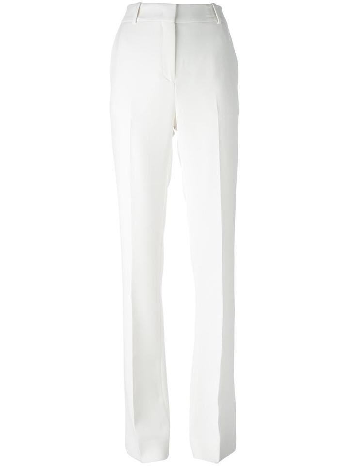 Ermanno Scervino Tailored Straight Leg Trousers, Women's, Size: 44, White, Polyester/acetate/cupro