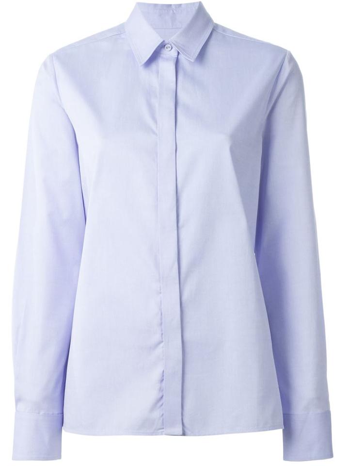 Victoria Victoria Beckham Classic Collar Shirt, Women's, Size: 12, Blue, Cotton