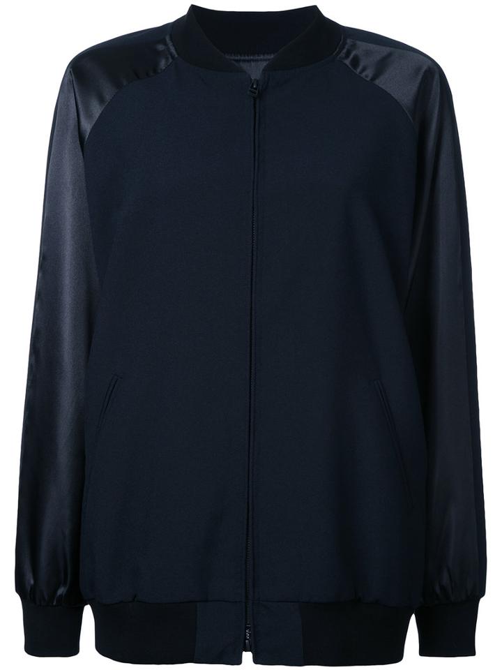 En Route Paneled Bomber Jacket, Size: 2, Blue, Polyester