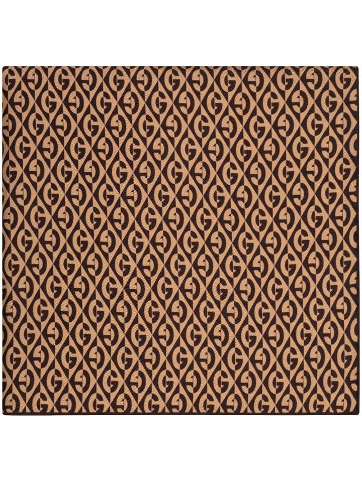 Gucci Pocket Square With G Rhombus - Neutrals